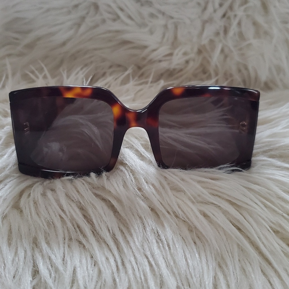 CELINE CL4S084 Havana Oversized Square Sunglasses